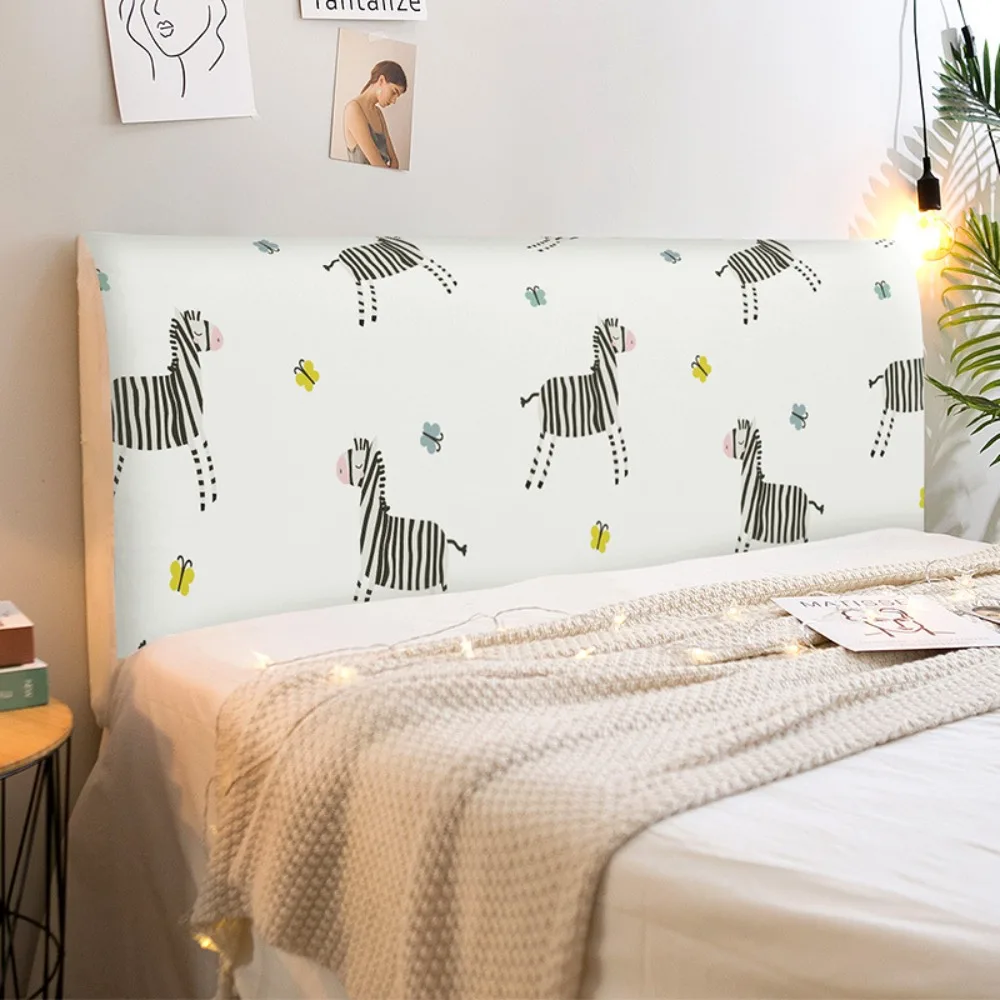 

Cartoon Elastic Bedhead Cover Print Design Non-slip Bedside Protector Dustproof Thicken Headboard Cover Bedroom