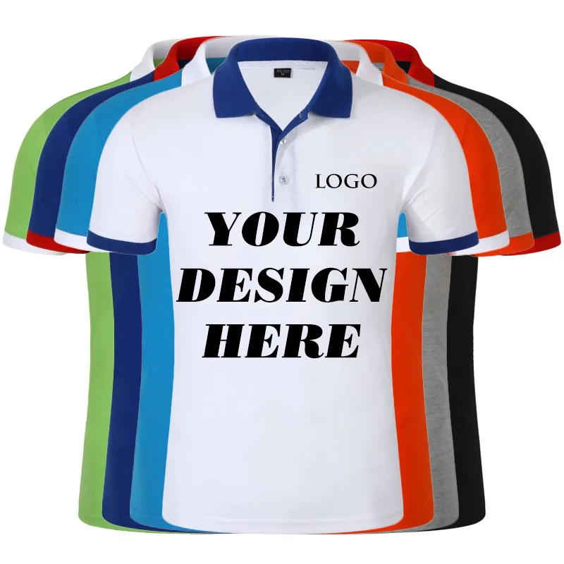 Summer Men Custom Print Short Sleeve Horse Polos Shirts Cotton Men Short Sleeve High Quantity Polo Men Business Shirt 13 Colors image 2