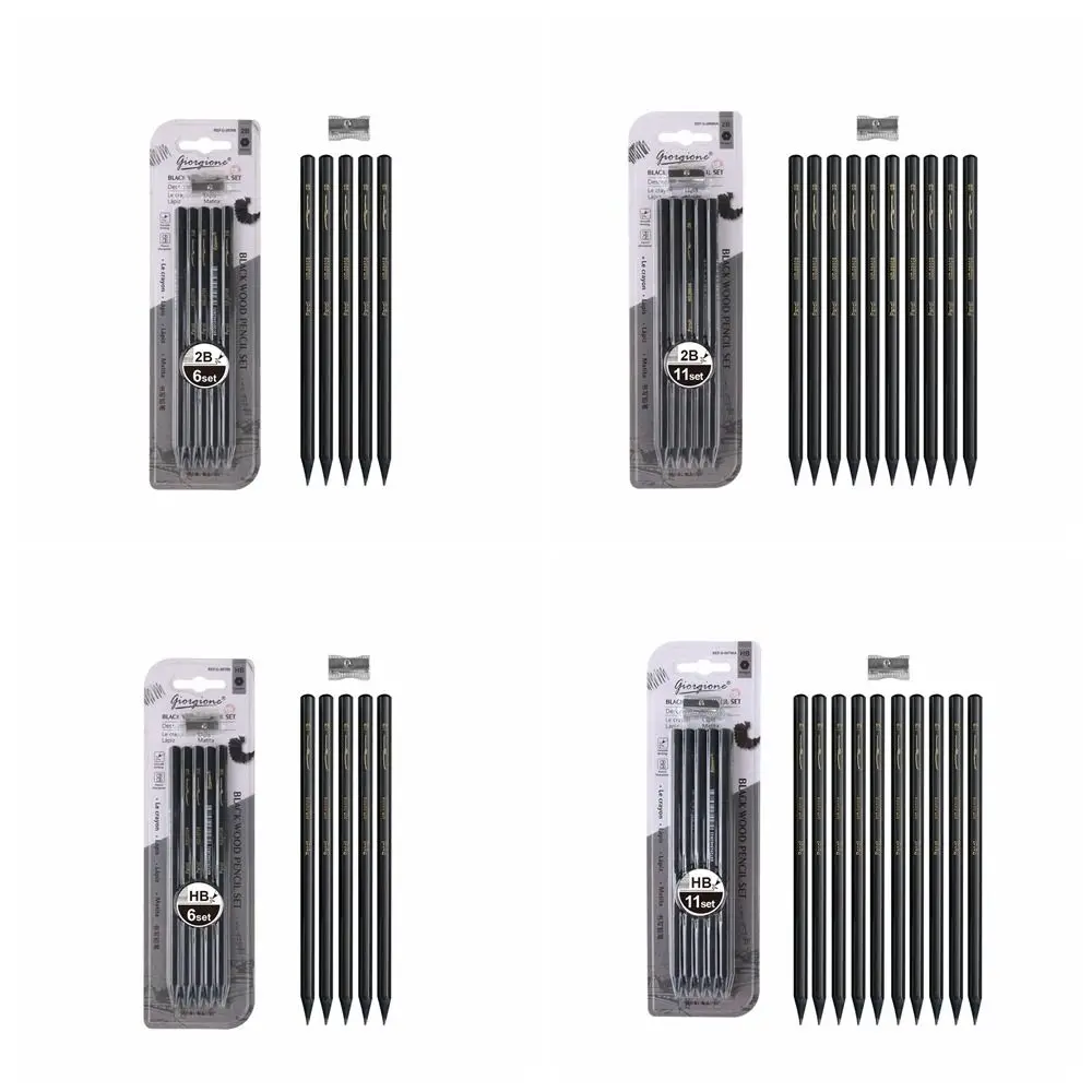 Дизайнерская ручка, мягкий карандаш для эскизов, 2H HB, графитовый смешанный угольный карандаш, черные принадлежности для рукоделия, набор карандашей для рисования, карандаши для художника