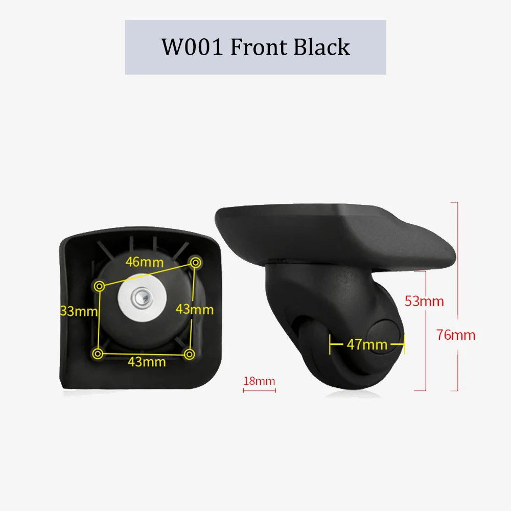 W001 Front Wheel For Suitcases Travel Luggage Business Box Trolley Pulleys Accessories Hard Shell Suitcase Practical Replacement