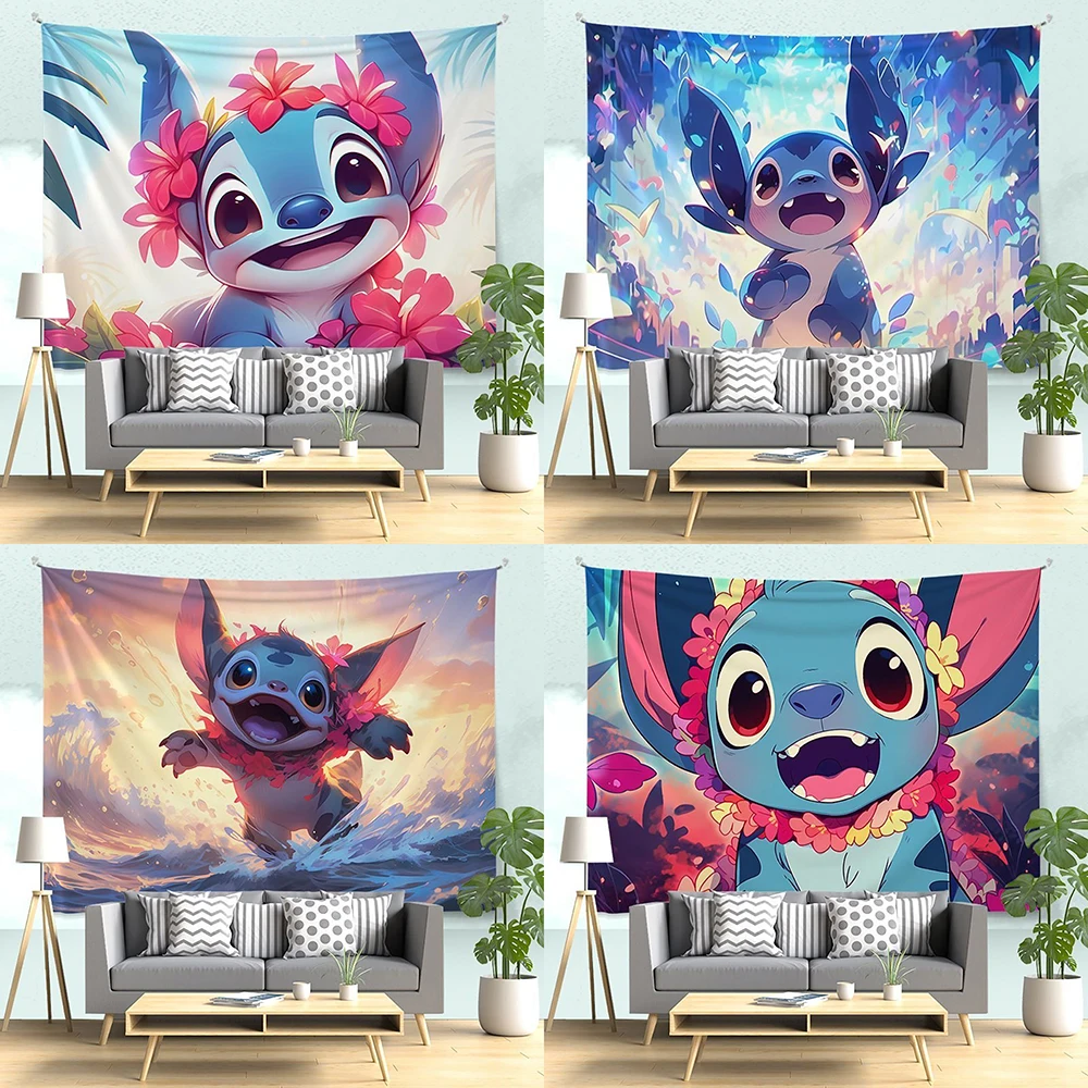

Гобелен Stitch, Красочный и полный веселья, на выбор для украшения дома. Фон для гостиной и спальни, без подсветки.
