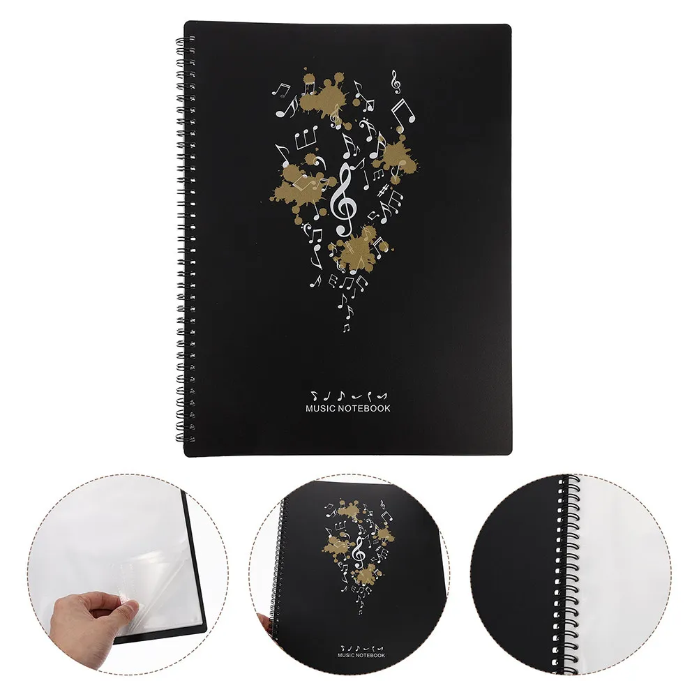 A4 Music Flip Folder with Transparent Plastic Sleeves for Piano Scores, Sheet Music Organizer, Document Protector