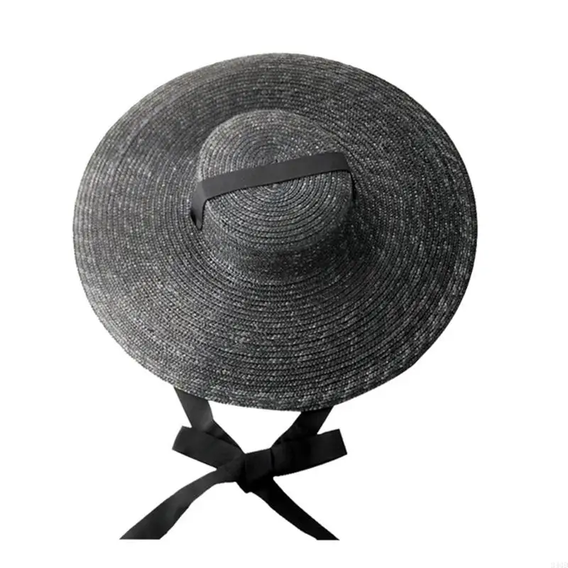 

340D Summer Fisherman Hat Oversize Brim Girl Vacation Straw Weaving Hat Anti-Uv Hat