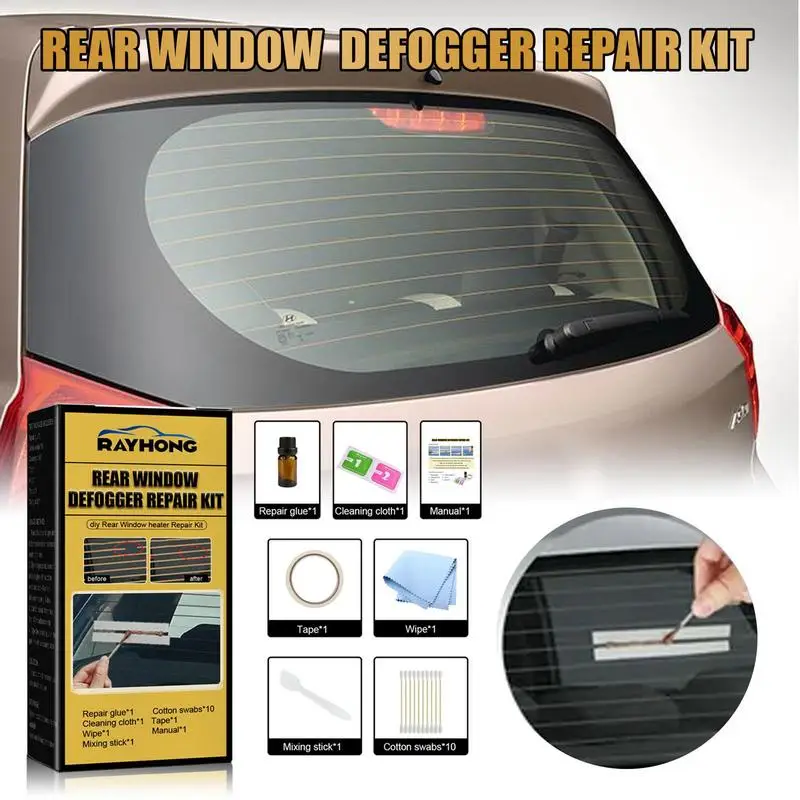 Car Defogger Repair Kit Rear Window Defroster Grid Line Repair Kit DIY Conductive Quick Repair Car Window Windshield Defogger