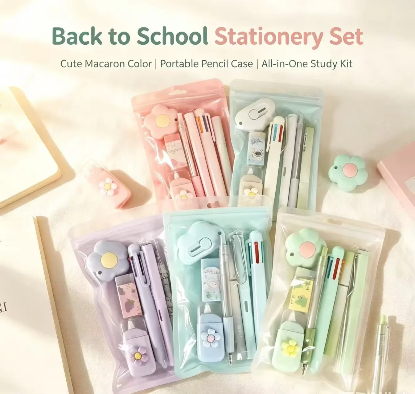 Mini Gradient-Colored Stationery Set High Appearance Value for Students Junior And Senior High Learning Office Supplies