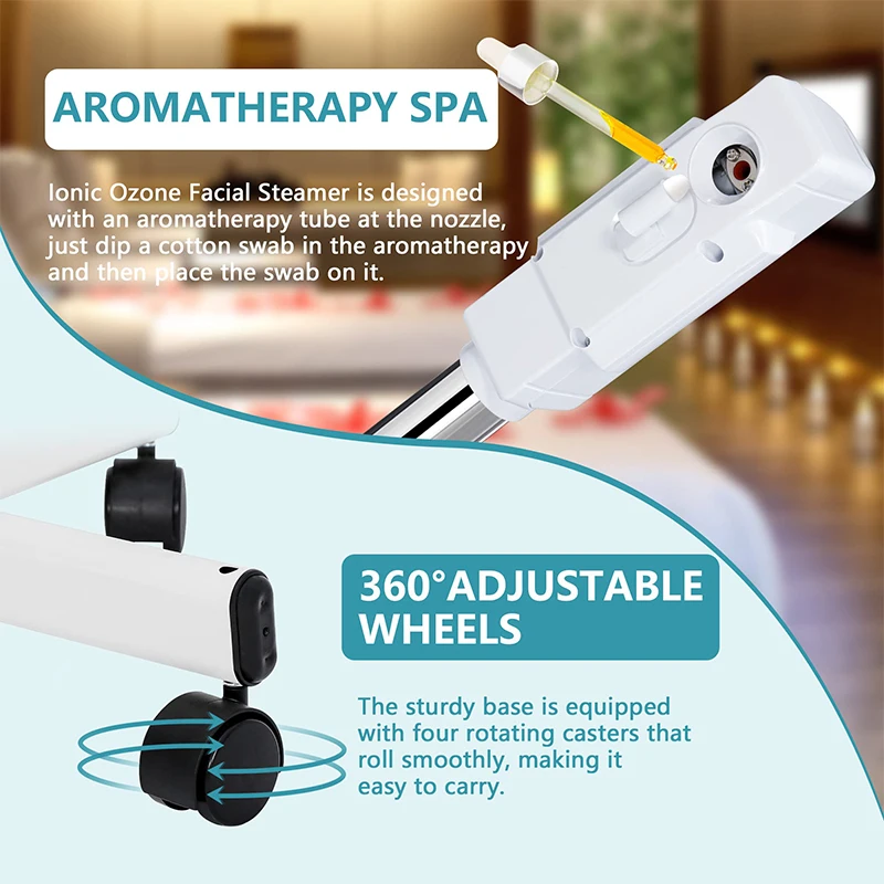 

Skin Moisture Vaporizador Facial With LED Magnifting Lamp Skin Rejuvenation Facial Clean Skin Mouisture Vibration Massage Galvan