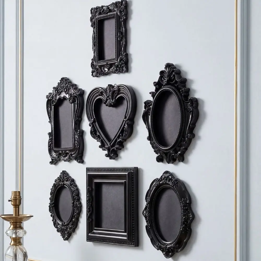Hanging Mini Photo Frames Photographic Props Wall Space DIY Vintage Picture Frame Resin Baroque Ornate Decorative Frames