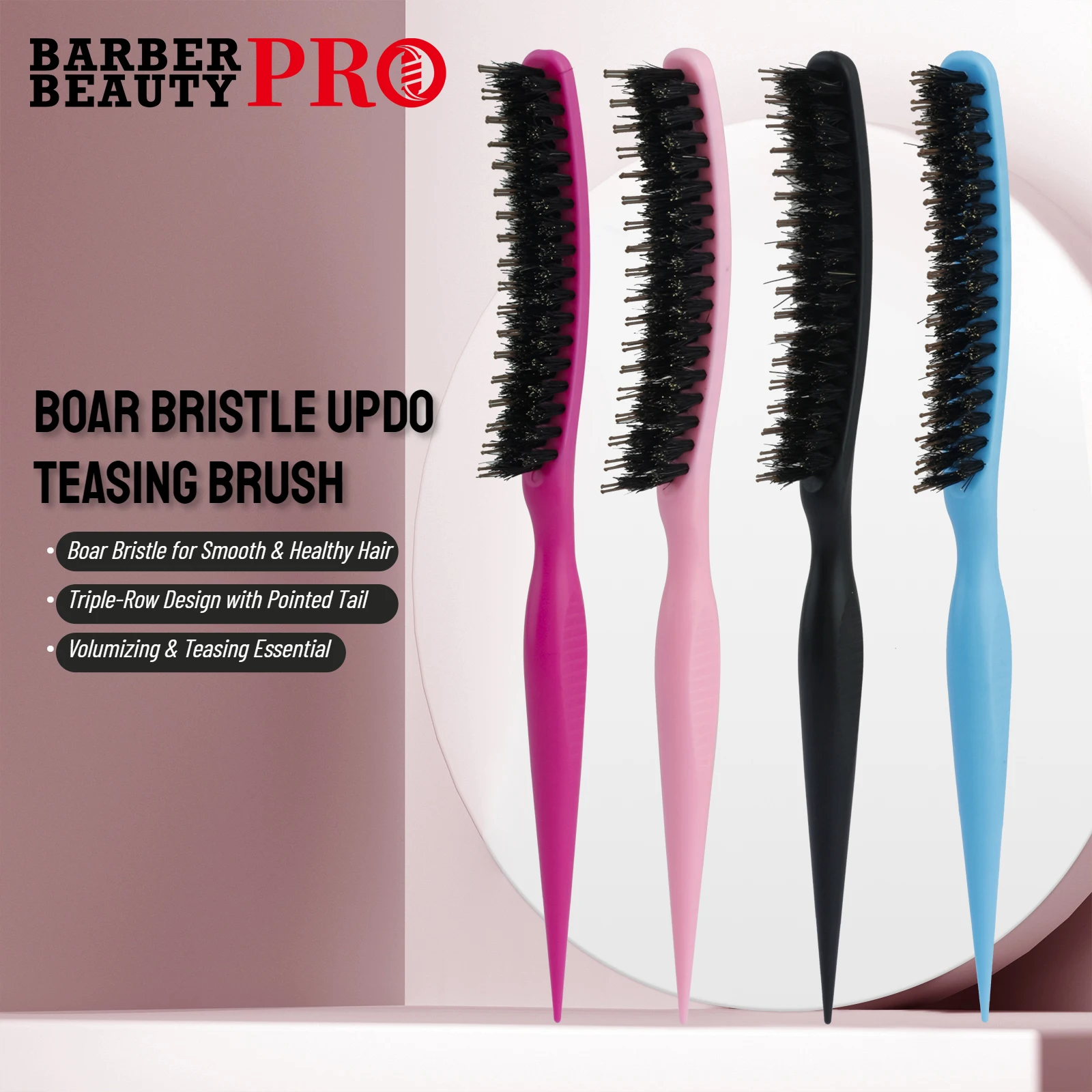 

1Pcs Professional Teasing Backcomb Hair Brush - Volumizing & Lift Styling Tool for Big Hair, Updos & Wedding Styles
