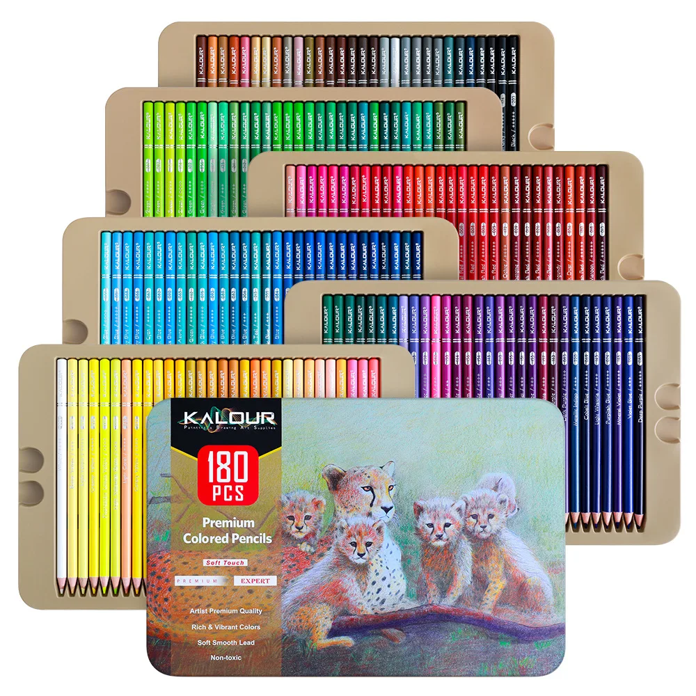

Kalour 180pcs Art Wood Pencil Set Premium Colored Metallic Pencil Oily Lead Darwing Painting School Art Stationery Gift Supply