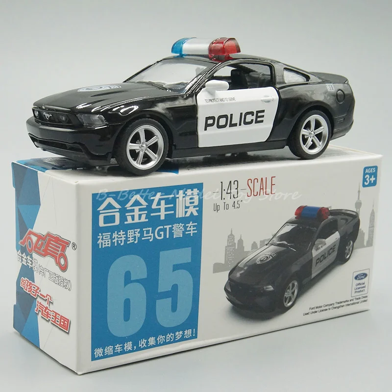 1:43 Diecast Metal Model Toy Mustang 2015 Police Patrol Wagon Pull Back Car