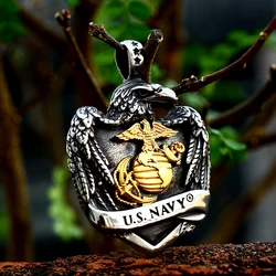 BEIER 2022 New Design Stainless Steel Eagle Pendant US NAVY Freedom Of The Road Necklace Jewelry For Men Wholesale Dropshipping