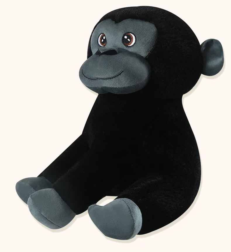 Simulated gorilla plush toy with realistic, cute and delicate workmanship, presenting the true appearance of a gorilla