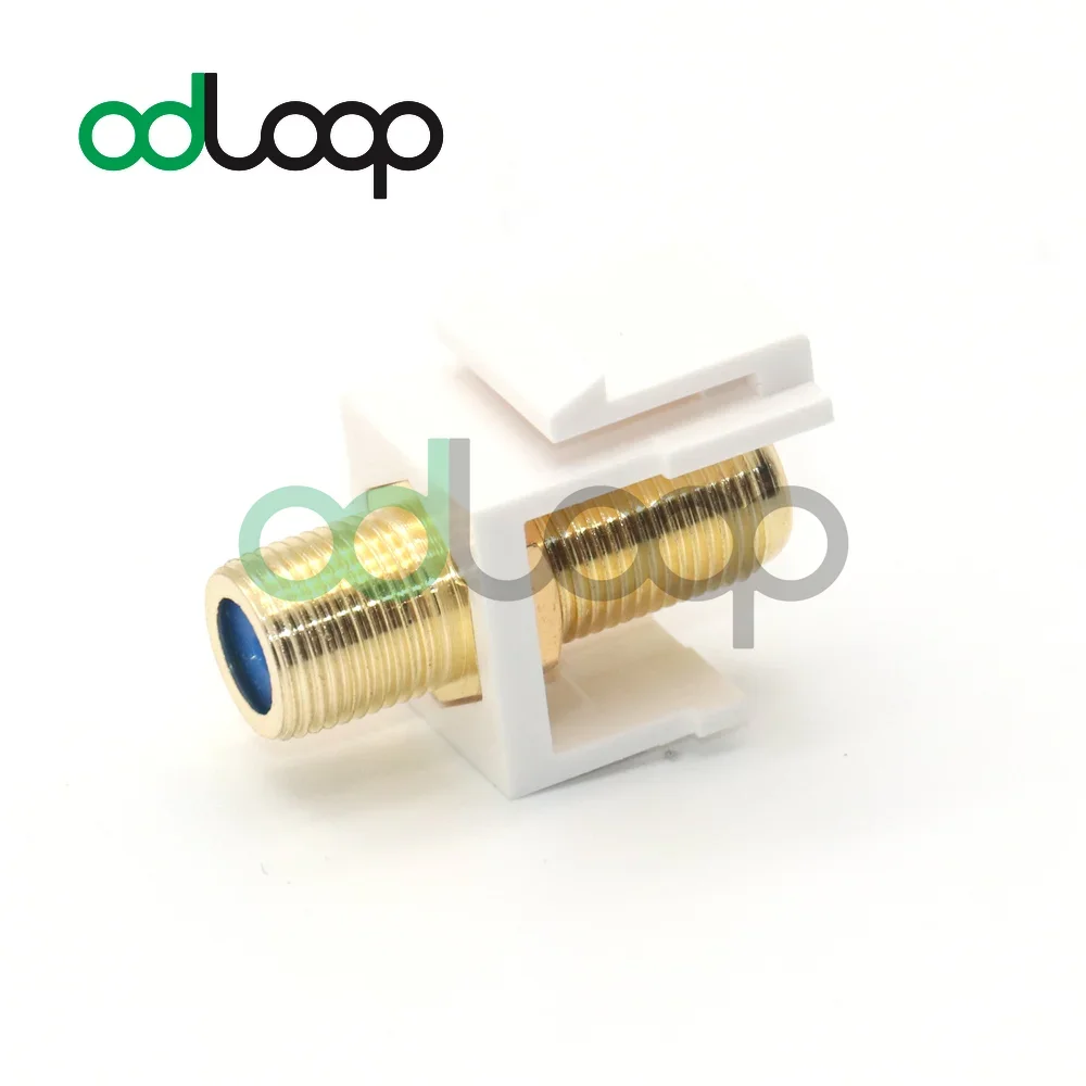 ODLOOP 5-Pack 3 GHz Gold-Plated RG6 Coaxial Keystone Jack Insert In White