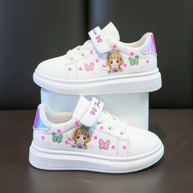 Fashiona Casual Spring Princess Girls' Shoes Flat Brand Child Sneakers Classic Elegant Exquisite Low Top Leather Casual Shoes