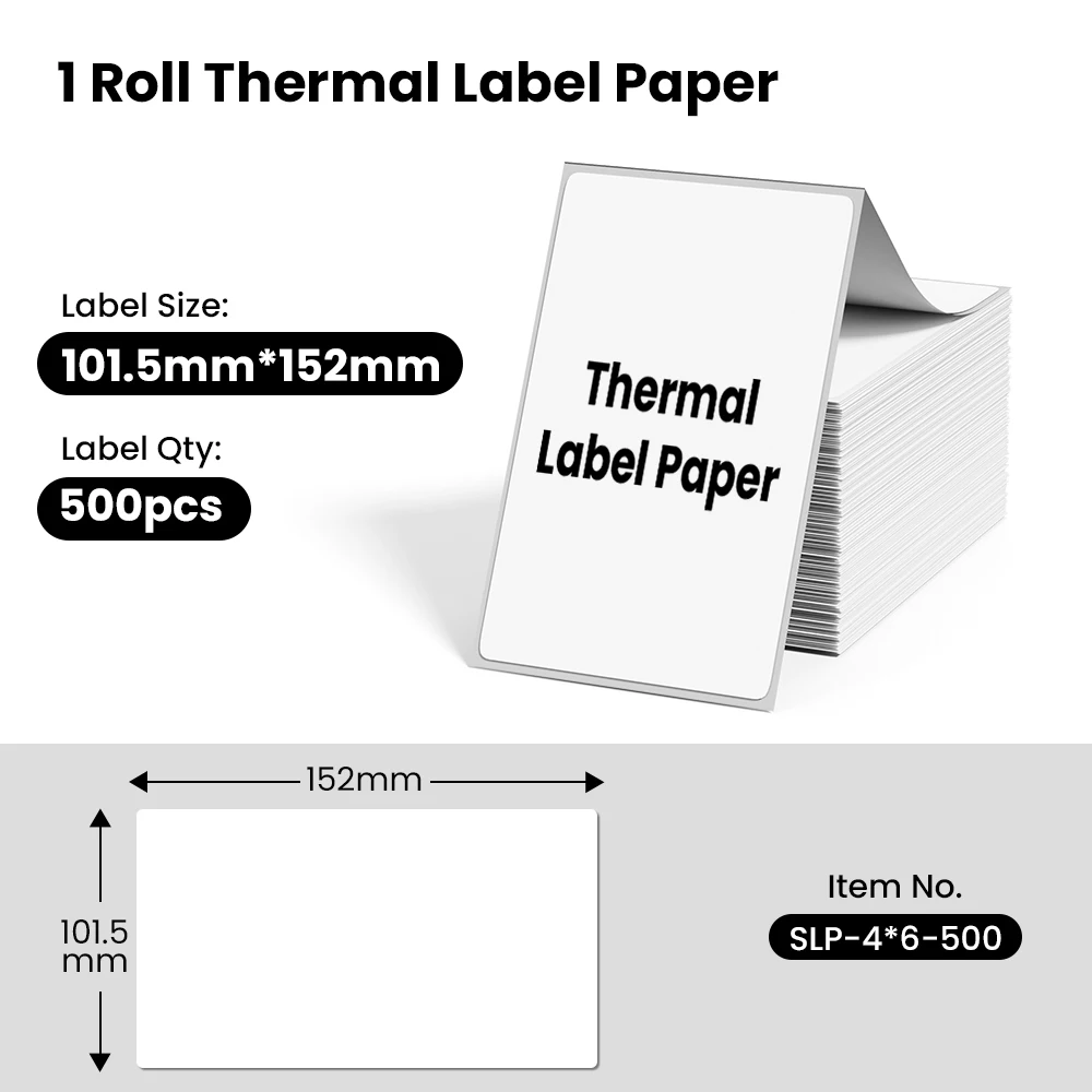 Thermal Shipping Labels 500 PCS 4x6 Fan-Fold - Compatible with 241BT, D520BT, B246D Label Printer - Low Price Fast Shipping