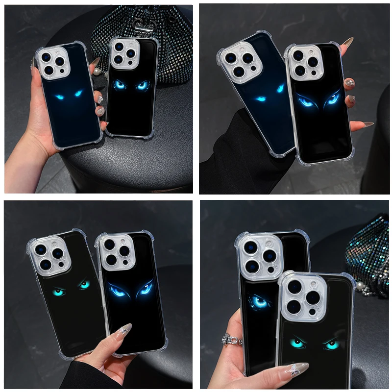 

Ice blue sharp eyes Phone Case For IPhone 17 Pro Max 16 E 17 15 14 13 Plus 12 Mini 11 XR 17Air Cases Transparent Soft Covers