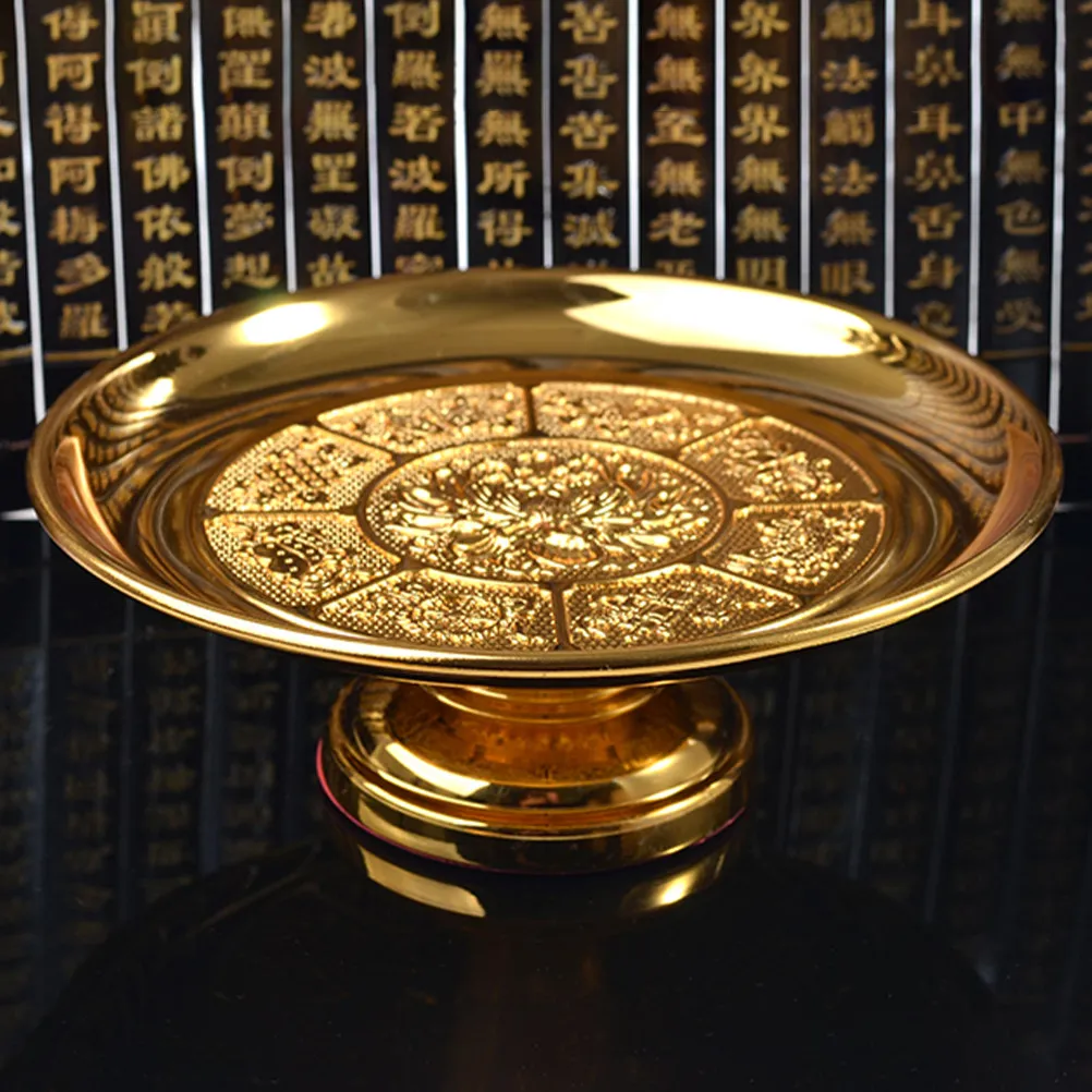 Lotus Fruit Plate Simple Structure Religious Worship Tray Compact Size Temple Tribute Food Holder Fine Workmanship