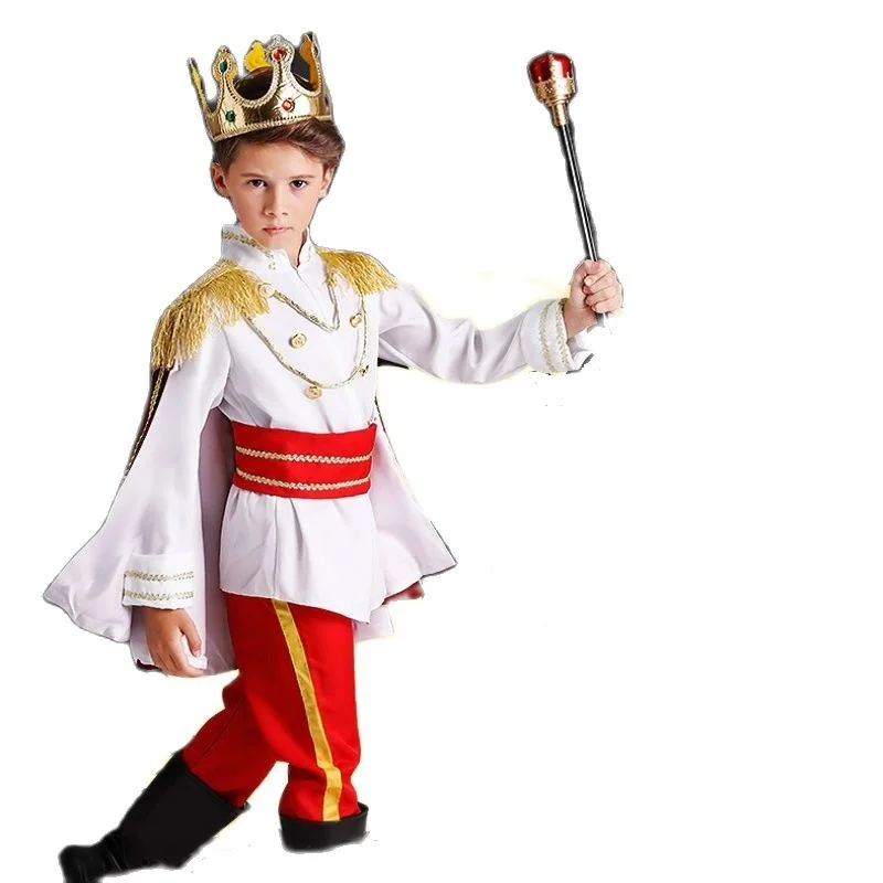 Kinder Halloween Fantasie Prinz König Cosplay Kostüme Junge Karneval Party Phantasie verkleiden Geburtstag Neujahr Geschenk Kinder 2-12 t