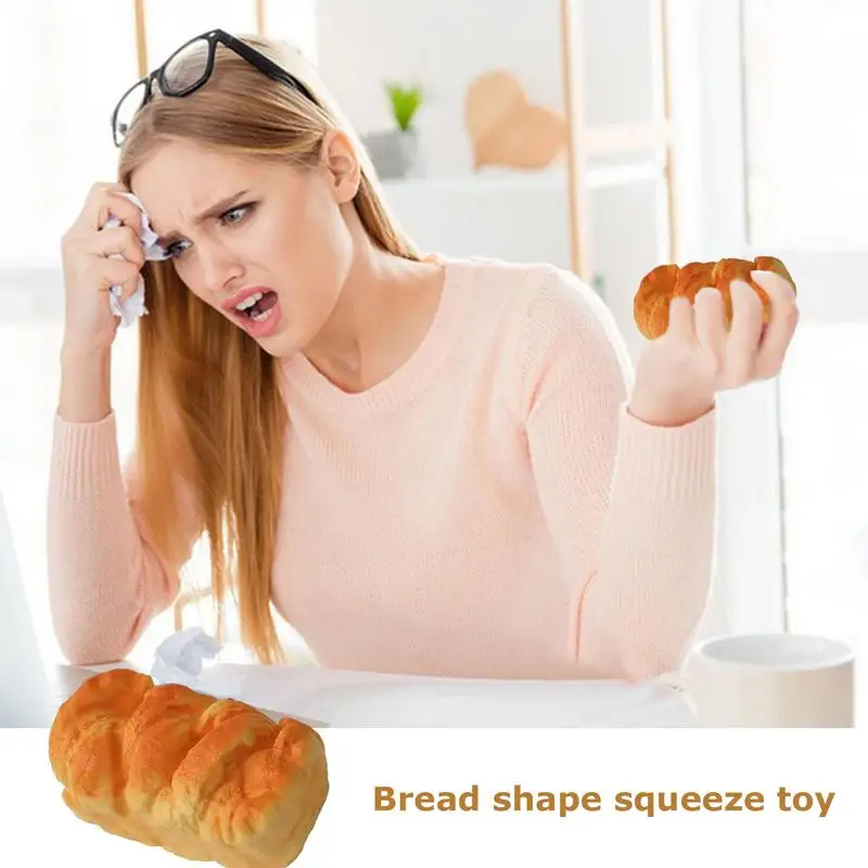 

Bread Stress Toy Squeezy Stress Toys Slow Rebound Fried Mantou Bread Food Model Decorations Food Children's Toys Stress Reliever