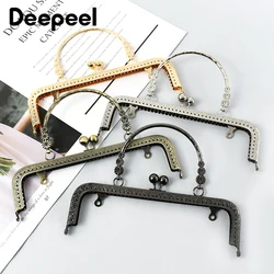 1Pc Deepeel 20.5cm Embossed Metal Purse Frame Bags Handle Kiss Clasp Women's Handbag Sewing Brackets DIY Bag Handles Accessories