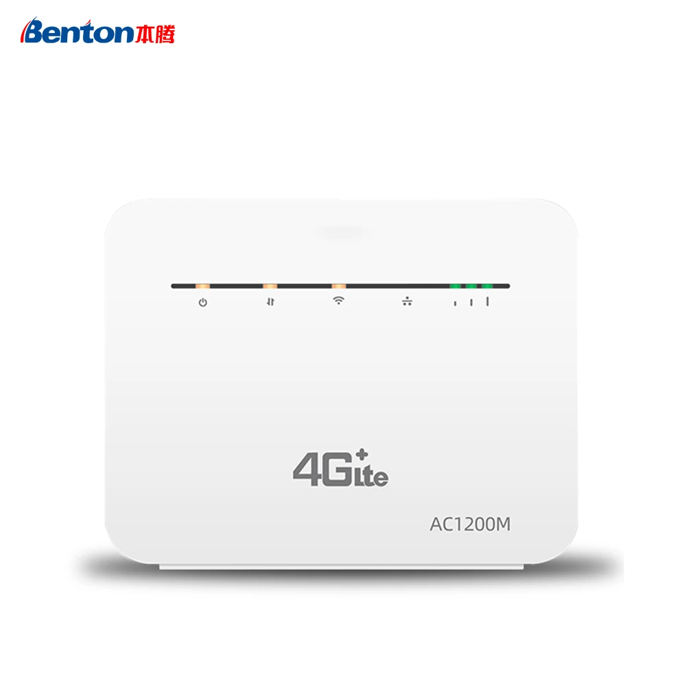 Benton 4G+ SIM WiFi Router Dual Band WiFi Hotspot Modem CAT6 LTE Router with APN SIM Card Slot 10/100/1000Mbps Gigabit Ports