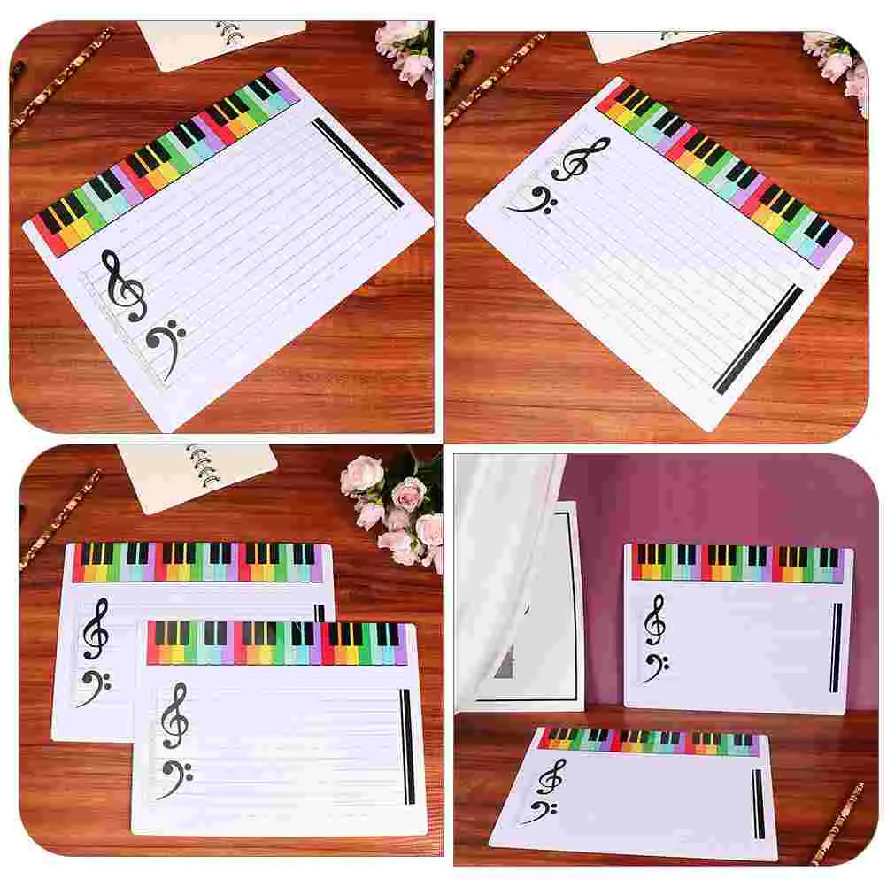 Exercise Board Music Teaching Writable Staff Card Erasable Notation Practice Note Whiteboard Musical Plastic Stave School