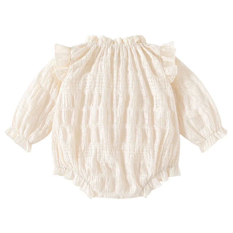 Spring Autumn Baby Girl Clothes Korean Cute Princess Lace Cotton Long Sleeve Bodysuits & One-Pieces Jumpsuits Newborn Items B090