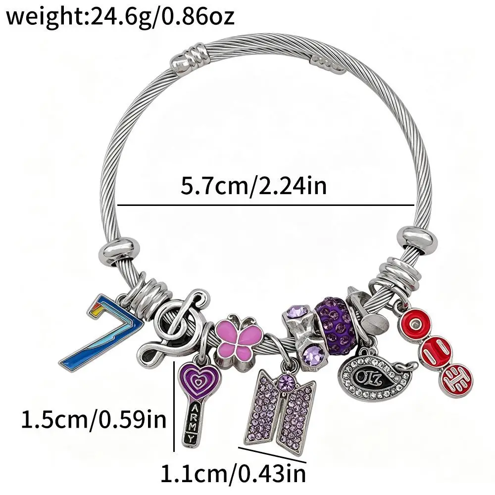 New BTS DIY Beaded Bracelet Cosplay Accessories Peripheral Fashion Cartoon Trend Accessories Anime Cartoon High-end Niche Gifts view 3