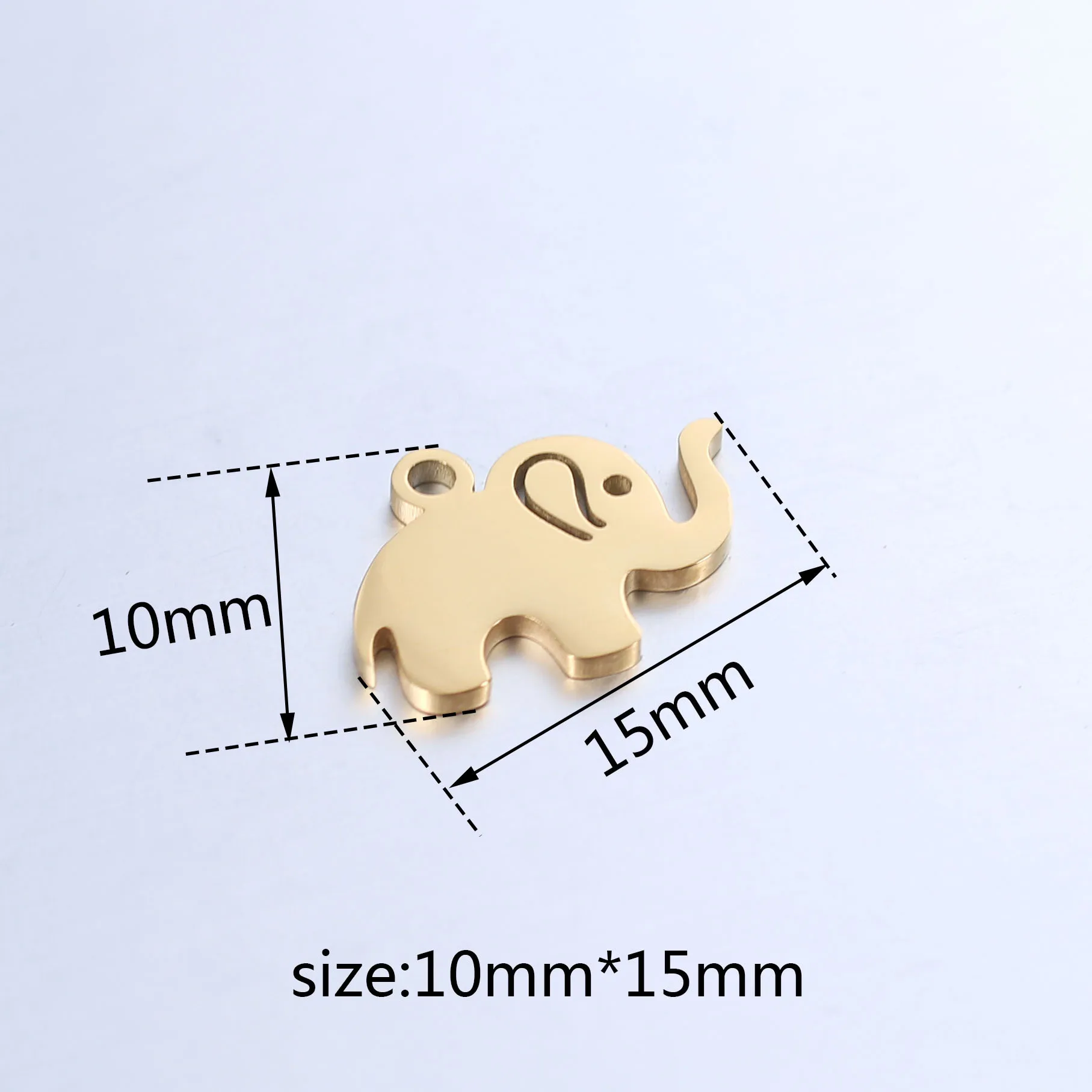 5 Teile/los Kawaii Elefant Edelstahl Charms 10mm * 15mm Wilde Tier Anhänger DIY für Halskette Schmuck Machen liefert Großhandel