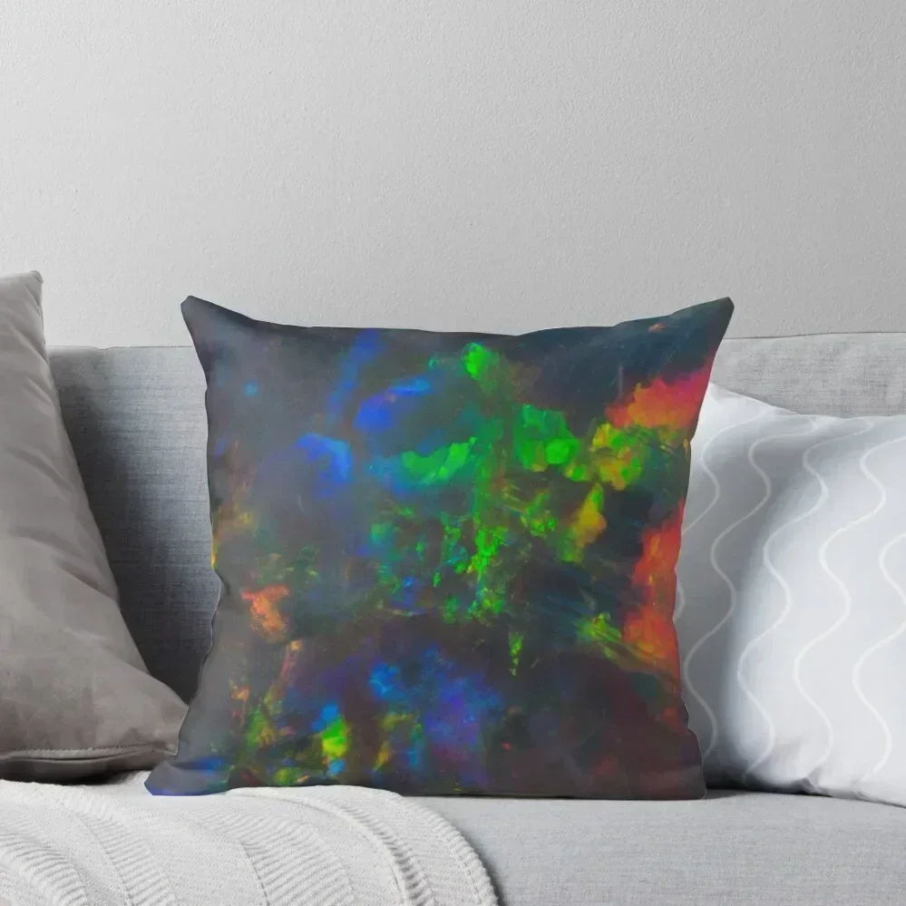 

Black Fire Opal Throw Pillow home decor items Plaid Sofa covers for pillows Pillows Aesthetic pillow