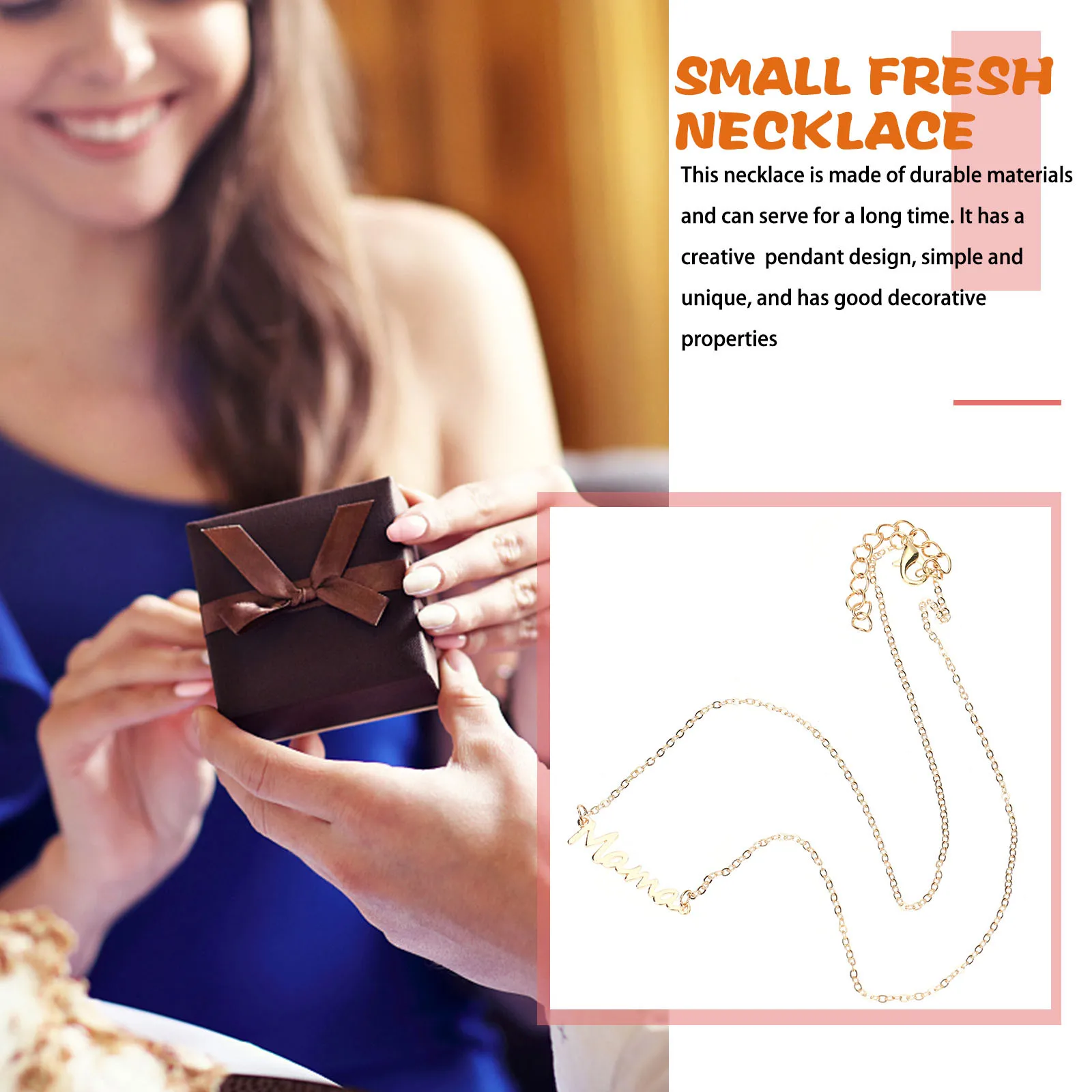 

Mama Necklace Creative Pendant Lightweight Smooth Surface Clavicle Chain Birthday Gift for Mom Mama Necklace