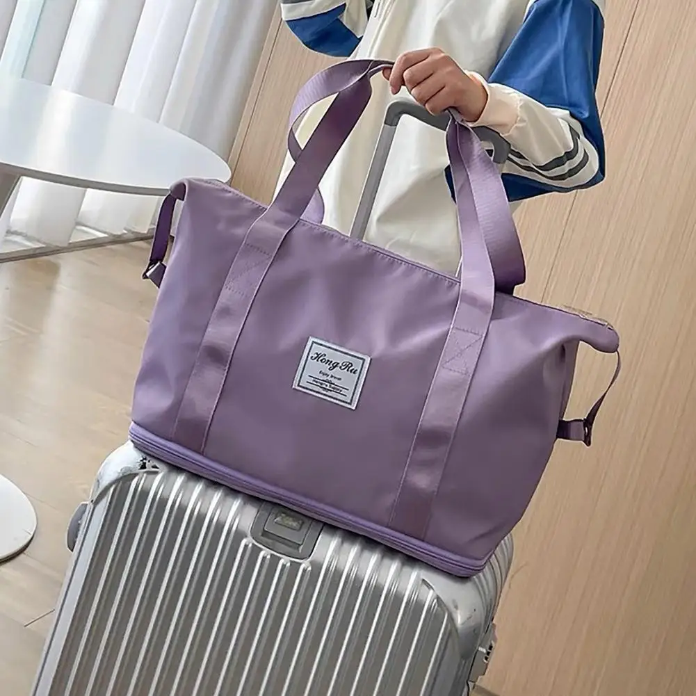 Bolsa de viaje con cremalleras resistentes para mujer, bolso de lona de viaje funcional elegante con cierre de cremallera de capacidad para la noche para una fácil