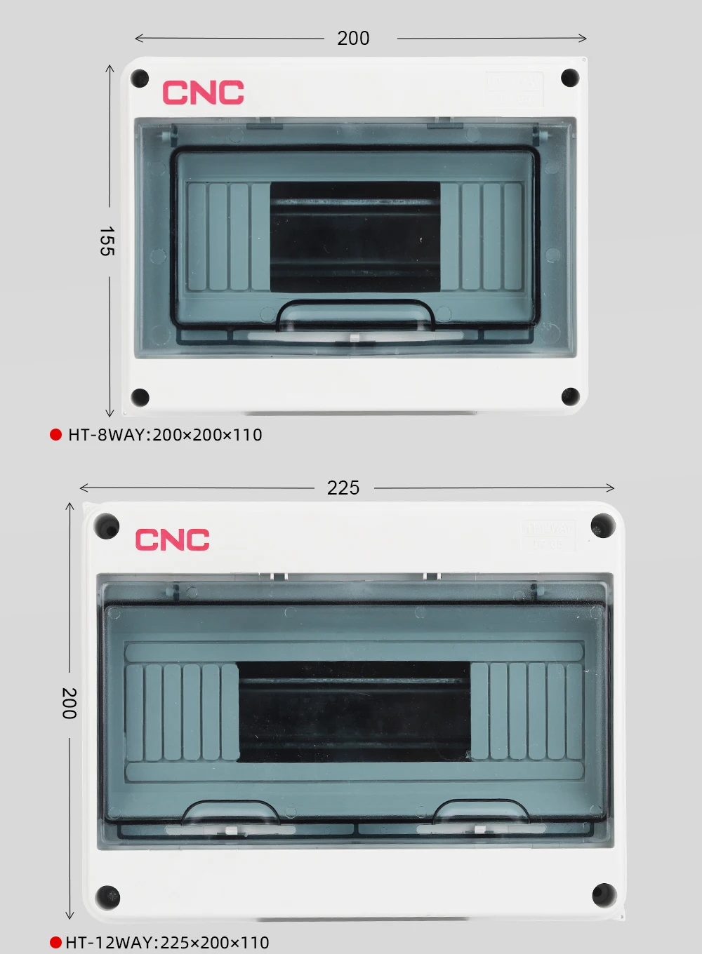 CNC Junction Wire Box 5/8/12/15/18/24 Ways Outdoor Waterproof Electrical Distribution Box Circuit Breaker MCB Power Plastic