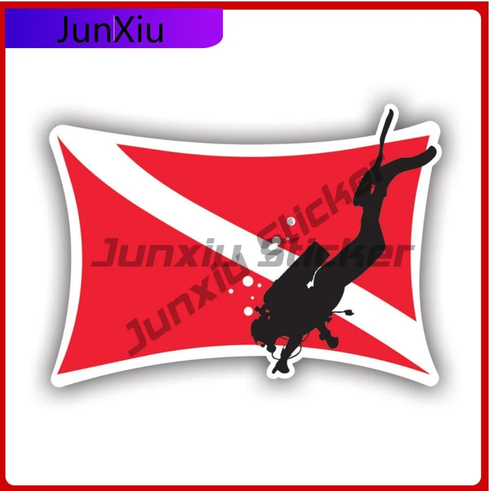 

Scuba Flag With Diver Sticker Creative Decals State Flag Patriotic Car Sticker Vinyl Decal Waterproof Durable Sun Resistant For
