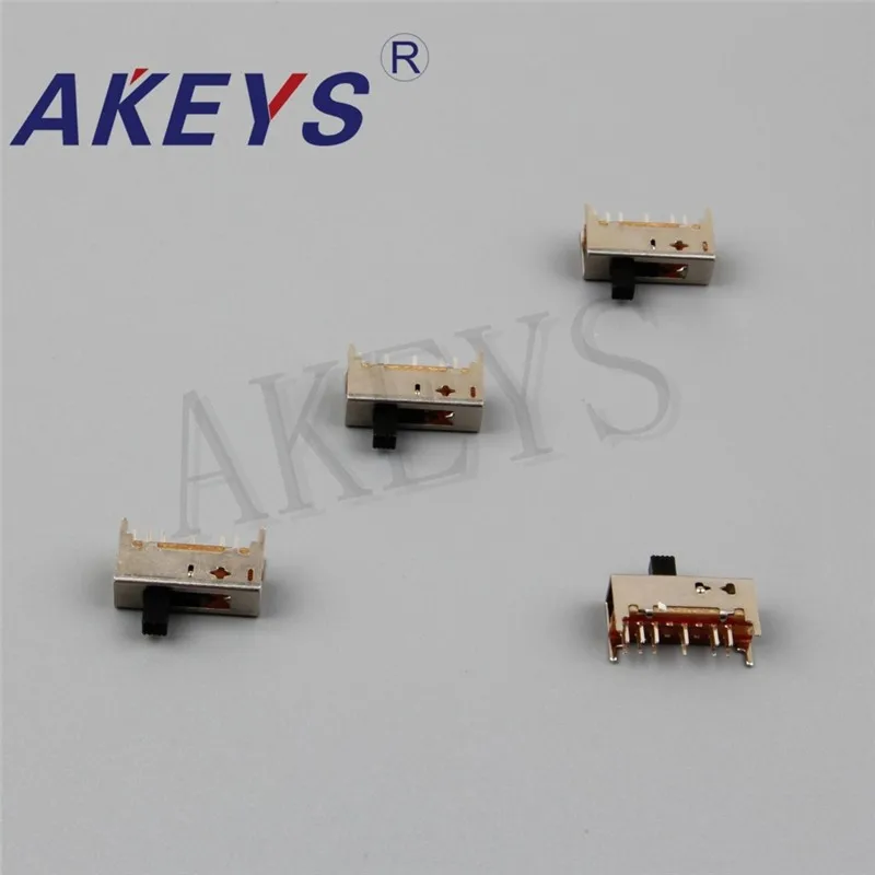 10pcs SS-25D01-G5 Double pole five throw 5 position slide switch 12 pin DIP type with 4 fixed pin handle heights