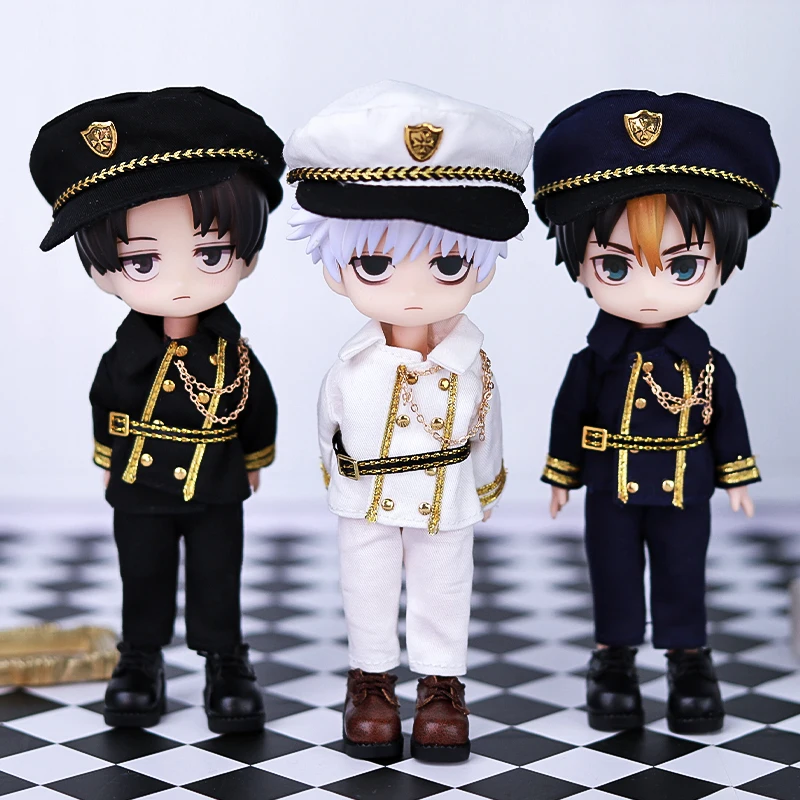 

OB11 Doll Navy Short Military Suit Uniform 12 Points, BJD Clothing 1/12 GSC Body Set Doll Model Dress Up