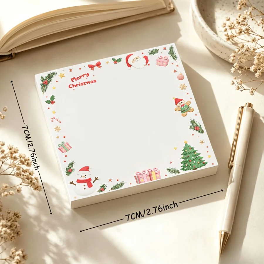 Cute Christmas Pad, Santa, Snowman And Christmas Tree Memo Notes for Planner, Reminder, Study And Office Use