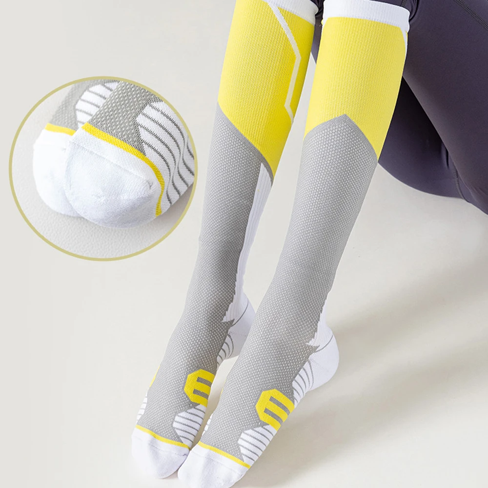 1Pair Knee High Sports Grip Socks Man, Non-Slip Compression Stockings Women For Football, Gym, Climbing, Skateboard, Soccer