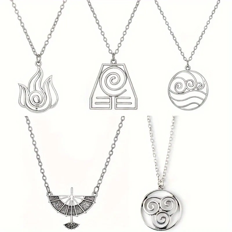 Avatar The Last Airbender Pendant Necklace Air Nomad Fire and Water Tribe Vintage Link Chain Necklaces Jewelry Accessories