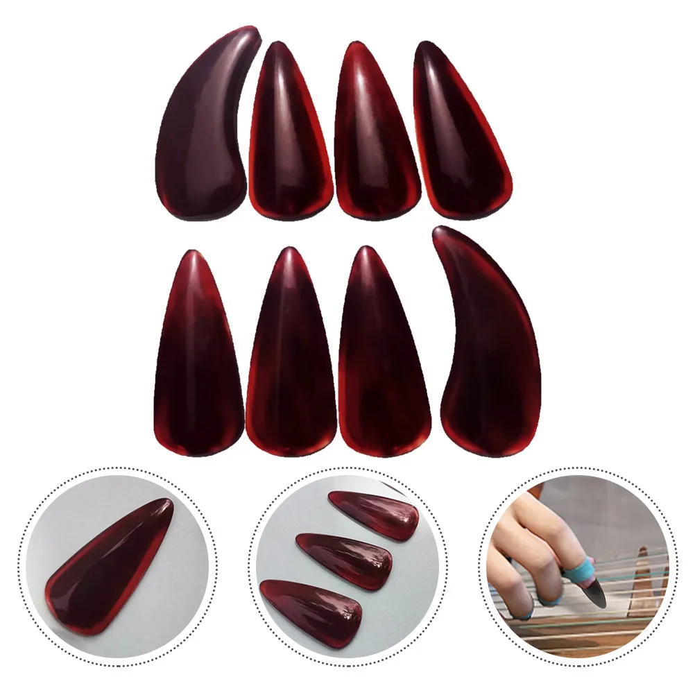 

8pcs Guzheng Finger Picks Nano Polymer Material Smooth Round Protector Durable Lightweight Play Practice Accessories For Adults