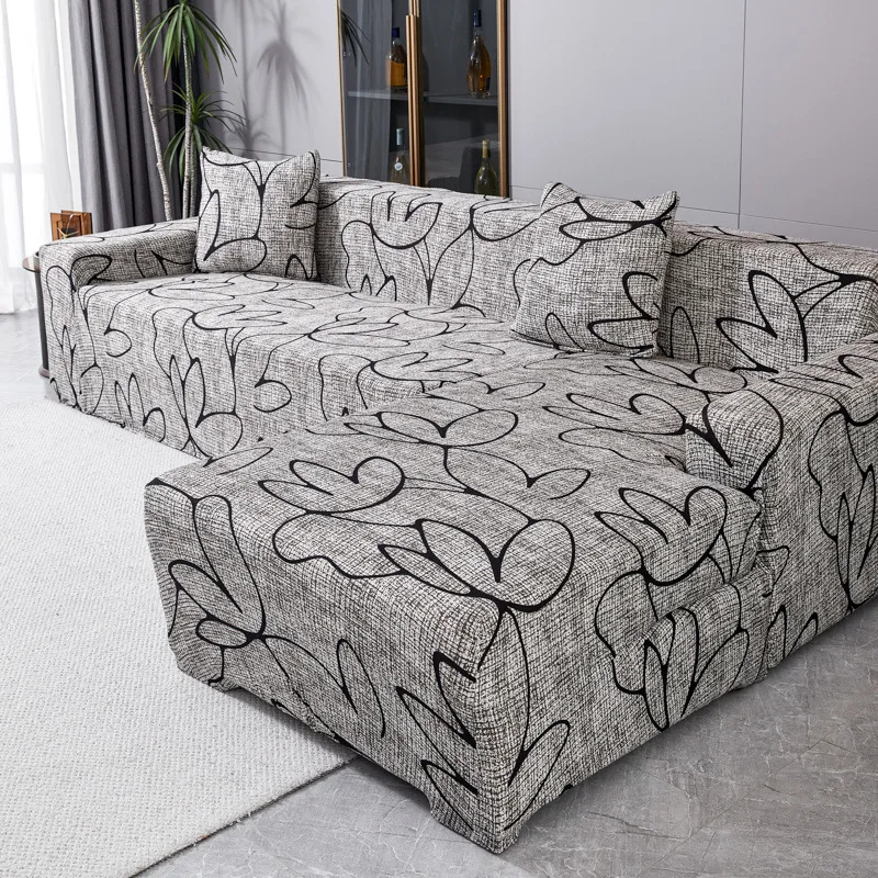 Adjustable Sofa Cover for 3, 2, and 1 Seater Sofas and Chaise Longue, l shape Adaptable Elastic Universal Seat Protector Cushion