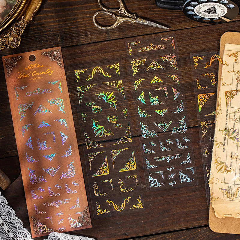 خمر ركن PET ملصق حزمة الرجعية جوفاء خارج إطارات الصور ملصقات مجلة مجمعة سجل القصاصات المواد لوازم مكتبية