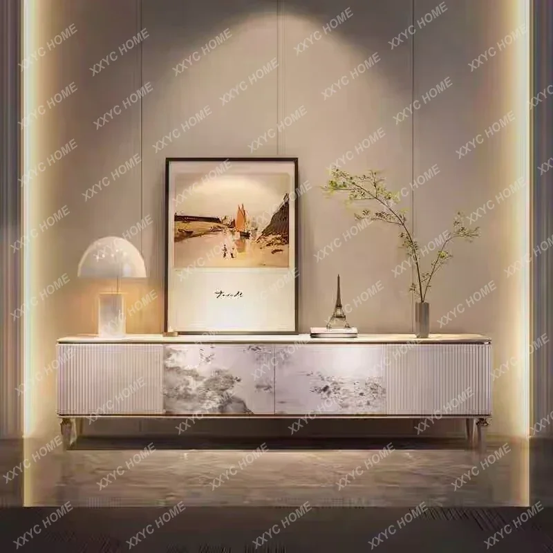 

Комплект тумбы под телевизор и журнального столика L Light Luxury: Элитный дизайн для гостиной, настенный шкаф для хранения для небольших квартир