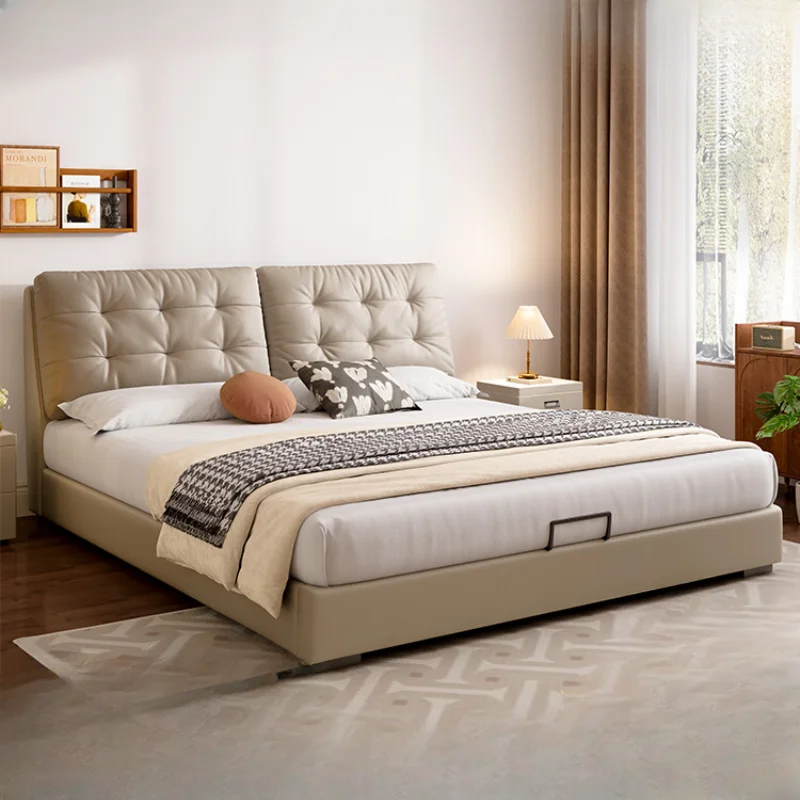 

Luxury Headboard Double Bed Drawers Wooden Queen Twin Living Room Frame Double Bed Unique Modern Cama Matrimonial Furniture