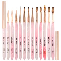 Green Nail Brush Gel Brush For Manicure Acrylic UV Gel Extension Pen Nail Polish Painting Drawing Brush