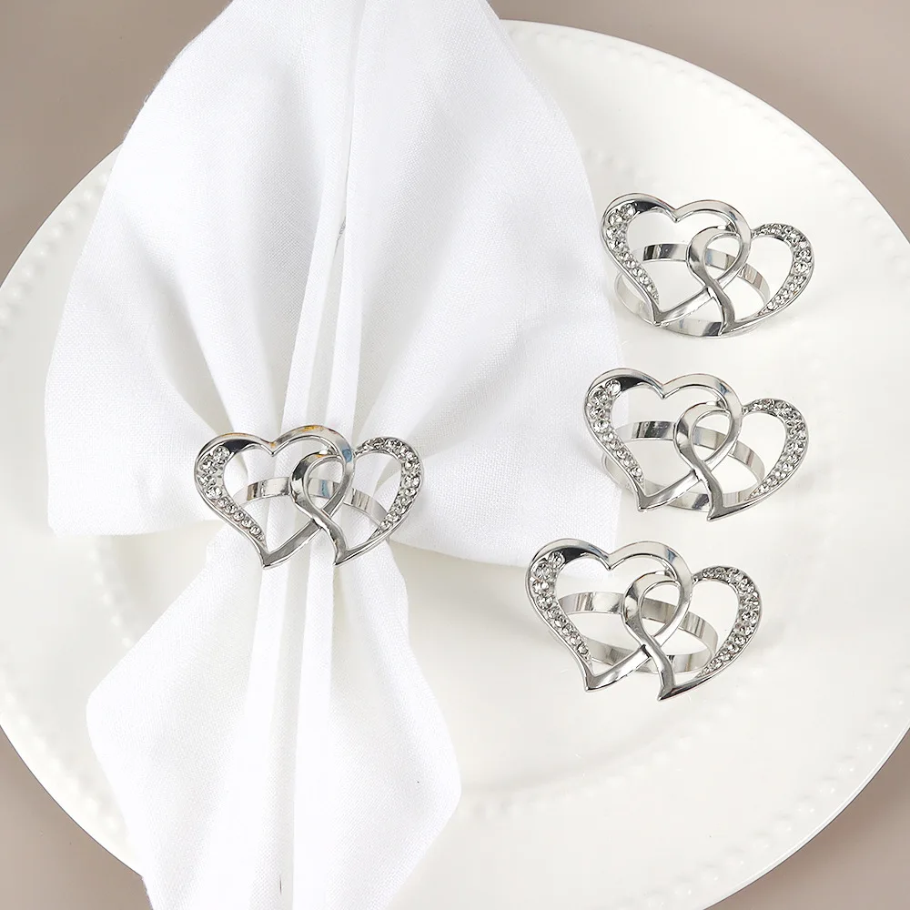 Love napkin ring European style meal buckle napkin ring Valentine\'s Day hotel wedding party table decoration napkin buckle