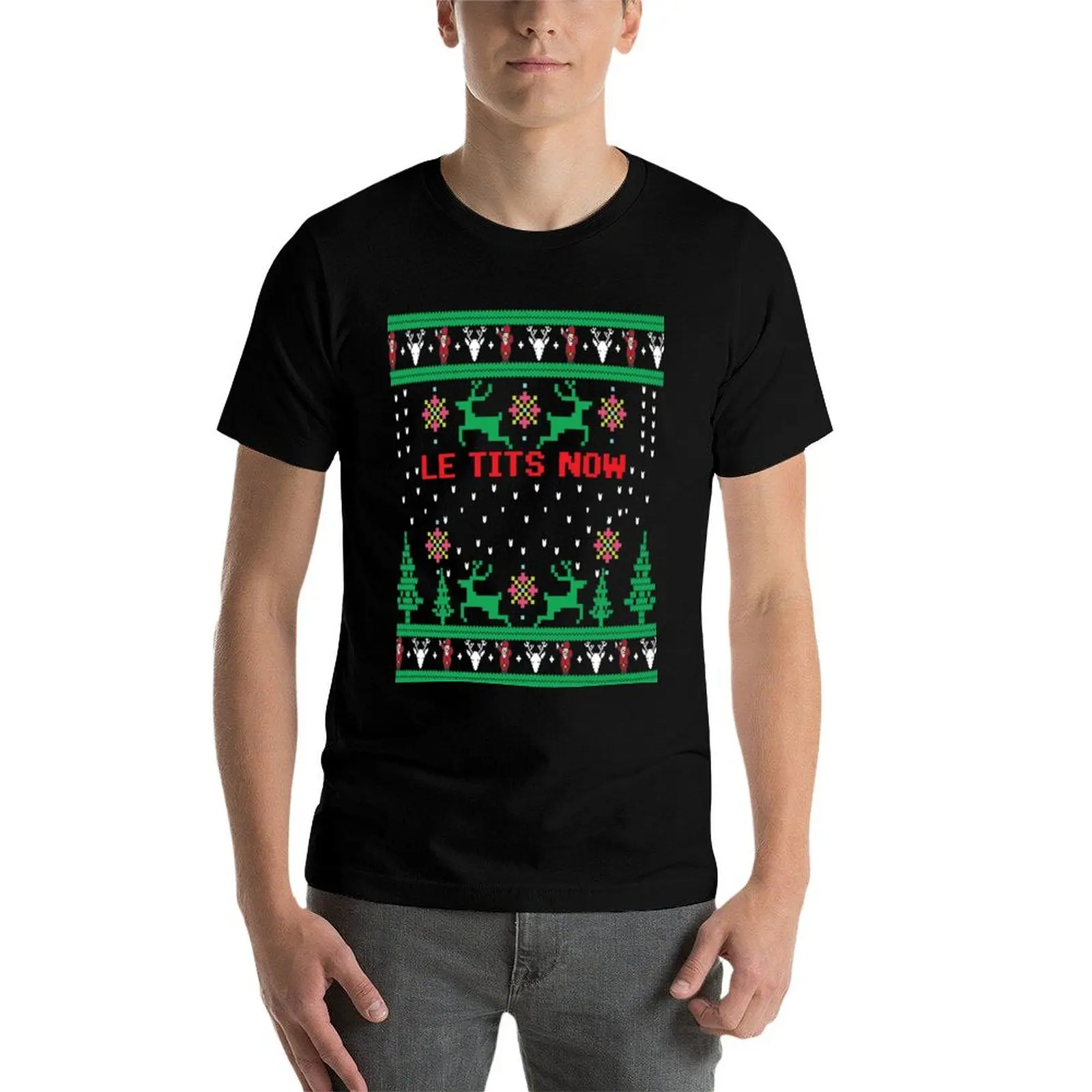 

Le Tits Now Christmas Let It Snow Ugly Sweater Party Sweatshirt T-Shirt man graphic t shirt t shirt man designer T-Shirt