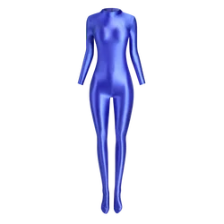 MJINM Sexy Shiny Bodysuit Tight-fitting Oil Glossy Yoga Zentai Suits Casual Sport Tights Catsuit Back Zipper Overalls Jumpsuits