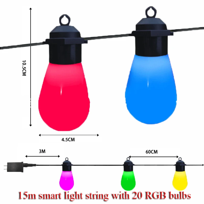 New Symphony Ball Bulb Light String APP Control Outdoor Camping Hanging Lights decorazione della tenda Indoor Atmosphere Light String