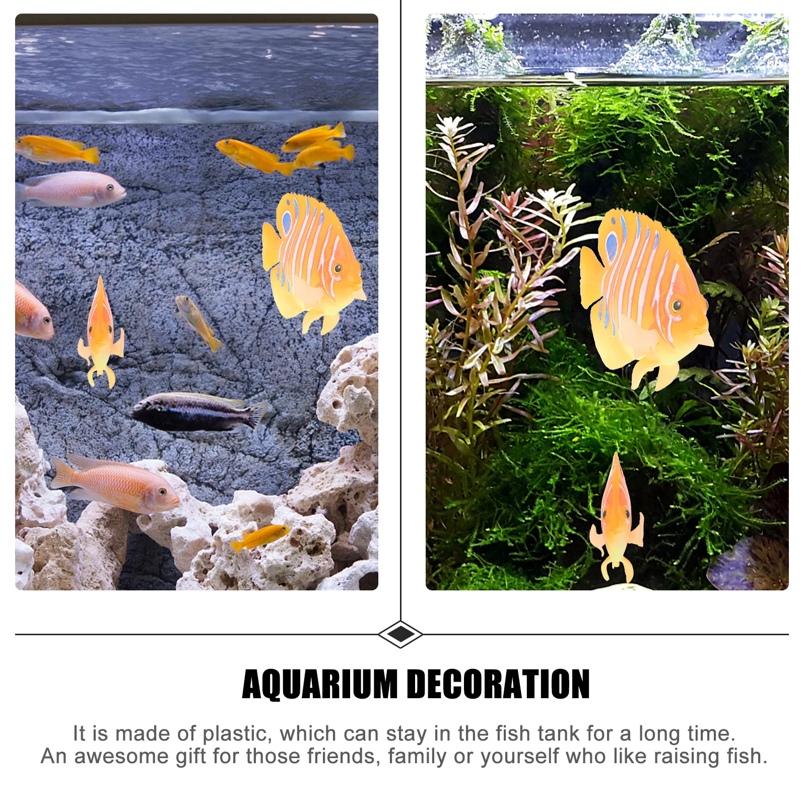 

1Pcs Aquarium Plastic Fish Tank Landscaping Decor Realistic Simulation Angelfish Ornament Fine Craftsmanship Aquarium Decoration